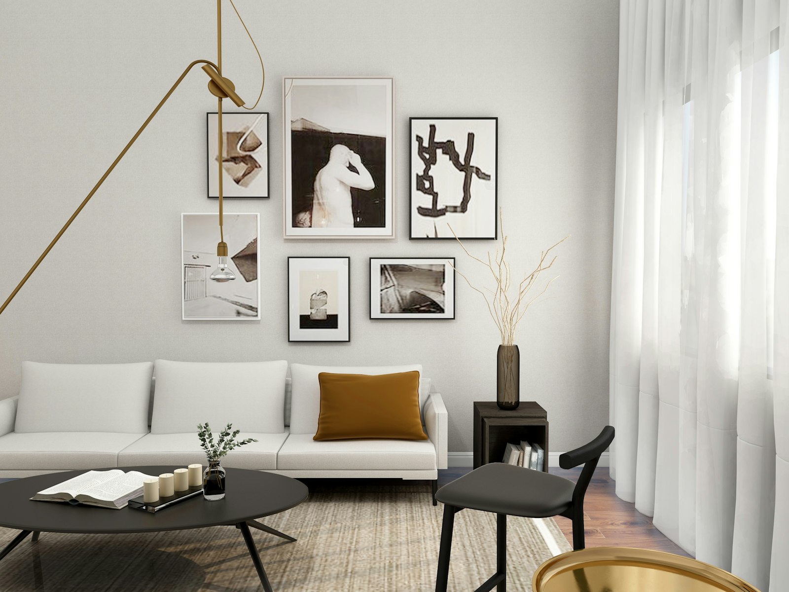 Warm minimalist Mediterranean living room